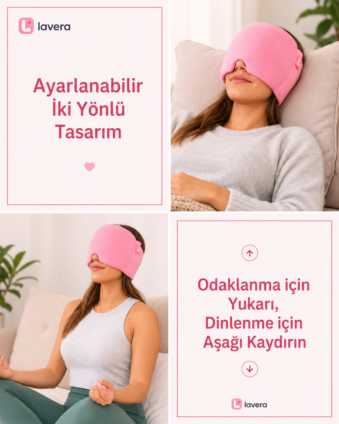Lavera™ Migren Şapkası – Göz Maskeli Sıcak & Soğuk Terapi